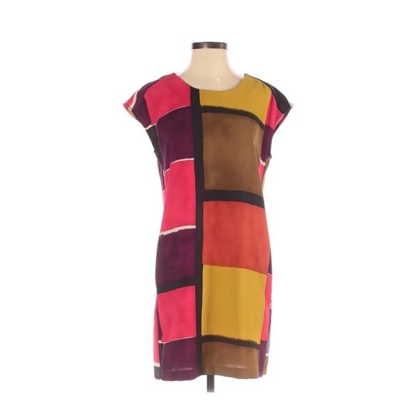 Ann Taylor Loft Women's Casual Color Block Dress 2 - Picture 1 of 2